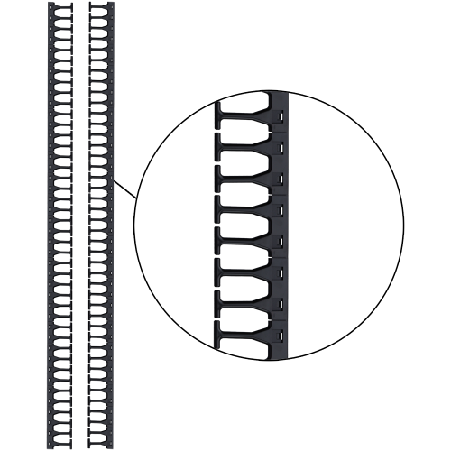 Кабельная гребенка с пальцами, для шкафов LANMASTER DCS шириной 800 мм, 2 шт. в компл., черная
